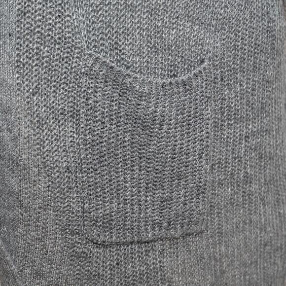 Eileen Fisher Long Gray Linen Notched Collar Cardigan Size Large - Picture 6 of 10